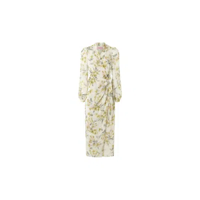 Juan Avellaneda X Seeiou Women's White / Grey / Yellow Printed Floral Berta In White/grey/yellow