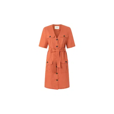 Juan Avellaneda X Seeiou Women's Yellow / Orange / Red Orange Short Dress Imani In Yellow/orange/red