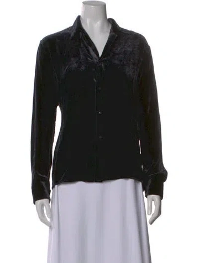 Pre-owned Juan Carlos Obando Long Sleeve Button-up Top In Black