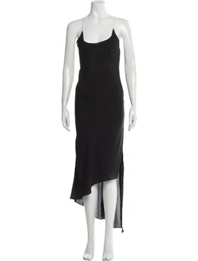 Pre-owned Juan Carlos Obando Scoop Neck Midi Length Dress In Black
