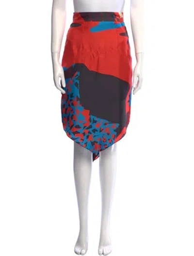 Pre-owned Juan Carlos Obando Silk Midi Length Skirt In Pink