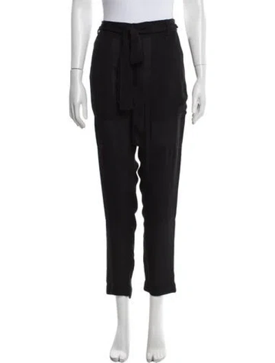 Pre-owned Juan Carlos Obando Silk Straight Leg Pants In Black