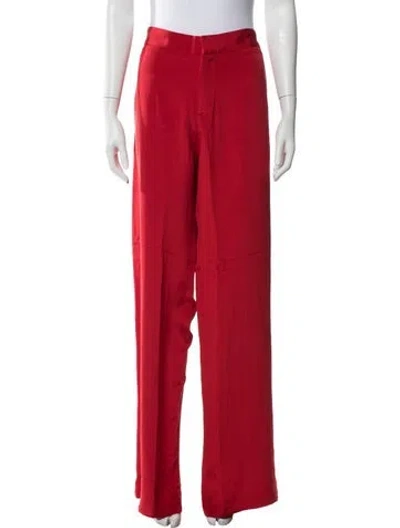 Pre-owned Juan Carlos Obando Silk Wide Leg Pants In Red