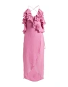 Juan Carlos Obando Woman Midi Dress Pink Size 2 Cotton, Rayon In Pink