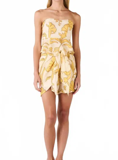 Juan De Dios Bamboleiro Linen Shorts In Yellow In Neutral