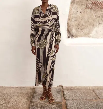 Juan De Dios Don Simon Blouse In Navy Ornament Stripes