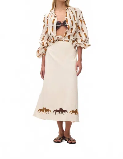 Juan De Dios Don Simon Blouse Linen Shirt In Horse Reins Rie In Multi