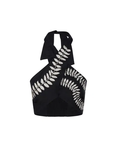 Juan De Dios Emilia Embroidered Top In Black