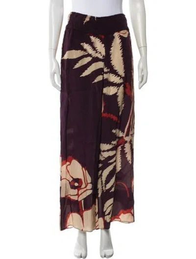 Pre-owned Juan De Dios Floral Print Wide Leg Pants W/ Tags In Purple