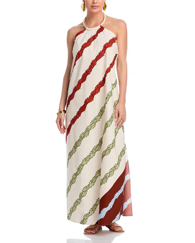 Juan De Dios Ipanema Maxi Dress In Ivory Striped Helechos