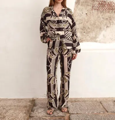 Juan De Dios Joao Pants In Navy Ornament Stripes
