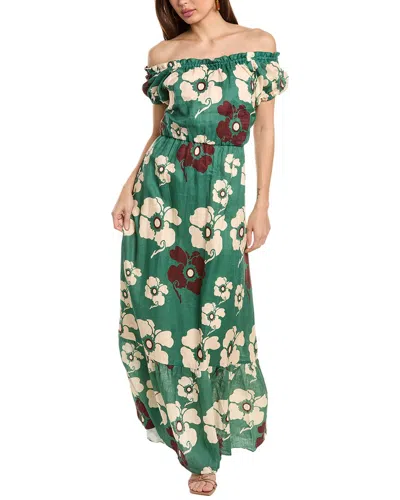 Juan De Dios Julia Linen Maxi Dress In Green