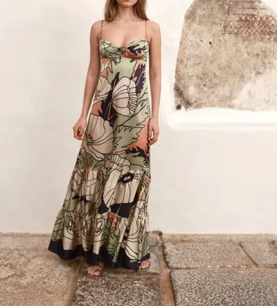 Juan De Dios Julieta Maxi Dress In Sage Gladiolos Garden