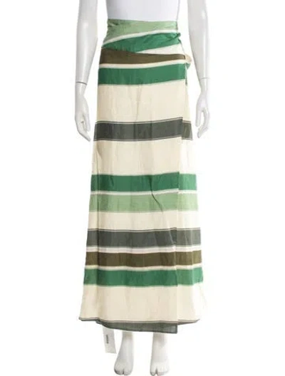 Pre-owned Juan De Dios Linen Long Skirt In Green