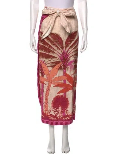 Pre-owned Juan De Dios Linen Long Skirt In Multi