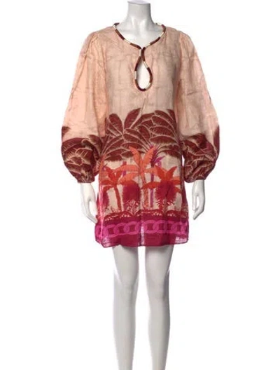 Pre-owned Juan De Dios Linen Mini Dress In Multicolor
