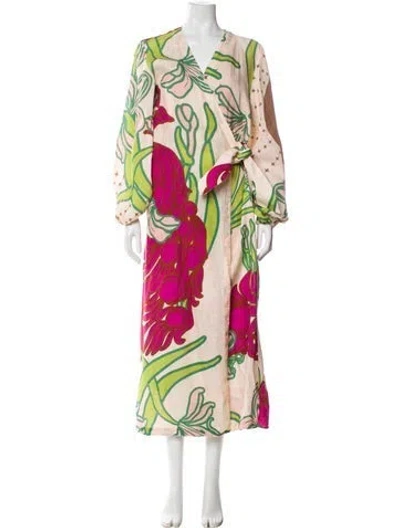 Pre-owned Juan De Dios Linen Printed Lounge Set In Neutral