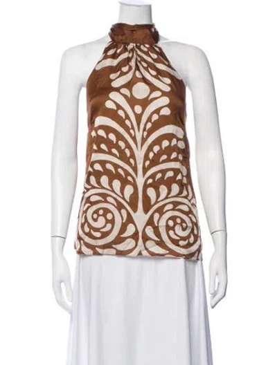 Pre-owned Juan De Dios Printed Halterneck Top In Multicolor