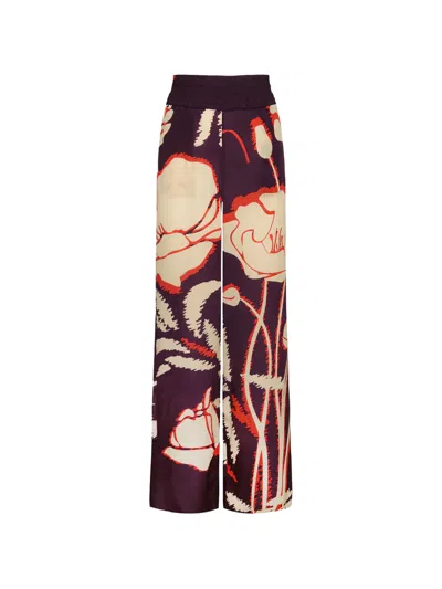 Juan De Dios San Cipriano Floral-print Palazzo Pants In Purple