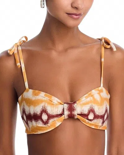 Juan De Dios San Miguel Bikini Top In Yellow Ikat In Neutral