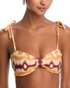 Juan De Dios San Miguel Printed Bikini Top In Yellow Ikat - Western