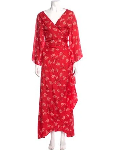 Pre-owned Juan De Dios Silk Long Dress In Multi