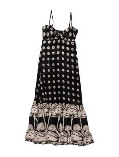 Pre-owned Juan De Dios Silk Midi Length Dress In Multicolor