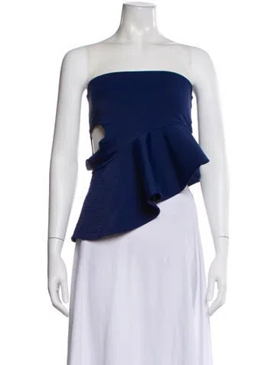 Pre-owned Juan De Dios Strapless Top In Blue