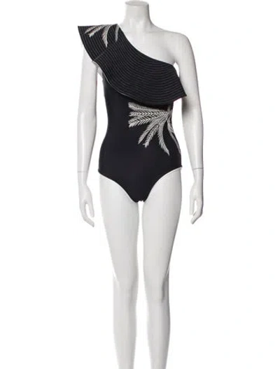 Pre-owned Juan De Dios Striped Embroidered Accent One-piece W/ Tags In Gray