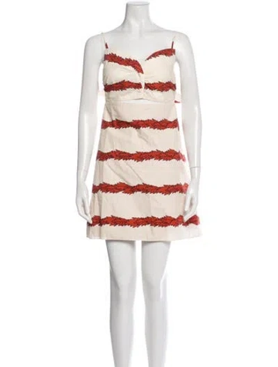 Pre-owned Juan De Dios Striped Mini Dress In Neutral