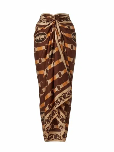 Juan De Dios Women's De La Falaise Sarong In Orange Horse Reins In Multi