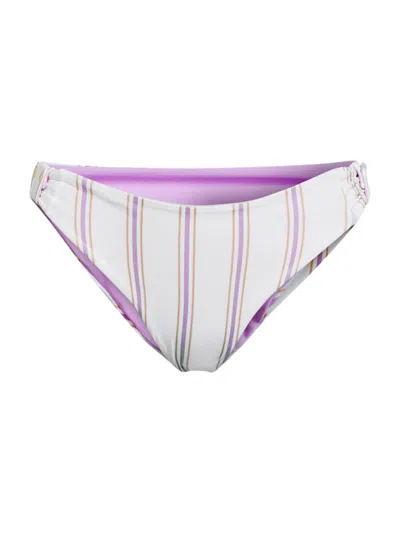 Juan De Dios Women's Estribo Reversible Bikini Bottom In Lilac Ivory