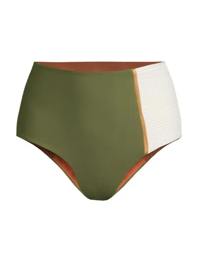 Juan De Dios Women's Frida High-waisted Bikini Bottom In Green