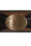 Juan De Dios Women's Sunita Leather Belt In Dark Brown Gold In Multi