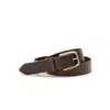 Juan-jo Men's Brown Leather Belt - Classic Textured Gold Buckle In Brown