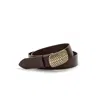 Juan-jo Men's Brown Leather Belt  With Buckle - Snake Scales In Brown