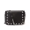 Juan-jo Women's Black Leather Studded Crossbody Bag In Black