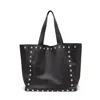 Juan-jo Women's Black Leather Studded Tote Bag In Black
