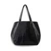 Juan-jo Women's Black Perforated Leather Tote Bag- Slouchy Large Bag In Black