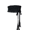 Juan-jo Women's Black Suede Wrap Belt With Tassels In Black