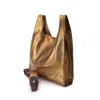 Juan-jo Women's Brown Bronze Leather Shoulder Bag T-shirt In Brown