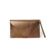Juan-jo Women's Brown Envelope Clutch Leather With Chain - Bronze In Brown