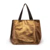 Juan-jo Women's Brown / Gold Oversized Tote Bag -  Extra Soft Leather Bronze Color In Brown/gold