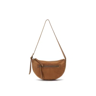 Juan-jo Women's Brown Half Moon Bag - Snake Embossed Leather - Small Size