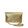 Juan-jo Women's Envelope Clutch Gold Leather With Chain