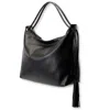 Juan-jo Women's Extra Large Slouchy Sling Bag. Soft Leather-black In Black