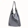 Juan-jo Women's Grey Metallic Leather Shoulder Bag In Gray