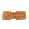 Juan-jo Women's Neutrals Wide Suede Waist Belt With Studs - Light Brown
