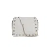 Juan-jo Women's Off White Leather Studded Crossbody Bag