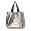 Juan-jo Women's Oversized Tote Bag - Slouchy Leather Silver Color In Silver